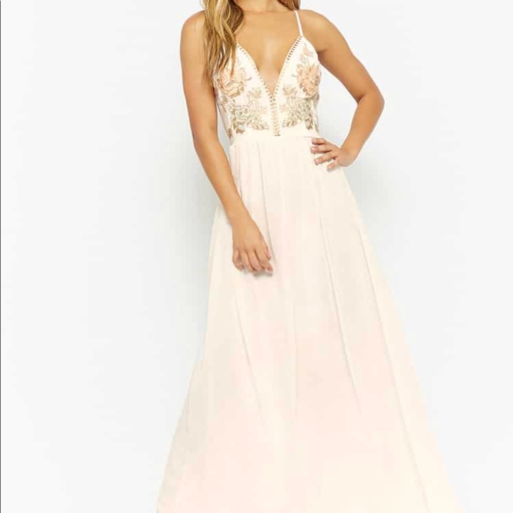 Gorgeous Ivory and Pastel Formal Dress